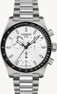 Tissot PR516 Quartz Chronograph (40mm) White Dial / Stainless Steel Bracelet T1494171101100