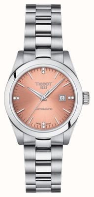 Tissot T-My Lady Automatic Diamond (29.3mm) Pink Dial / Stainless Steel Bracelet & Brown Leather Strap T1320071133600