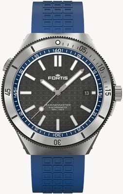 FORTIS Marinemaster M-44 Chronometer Ocean Blue (44mm) Horizon Ultra-flexible Rubber Strap F8120021