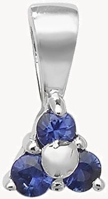 Treasure House 9k White Gold 3 Stone Sapphire Pendant PD230WS