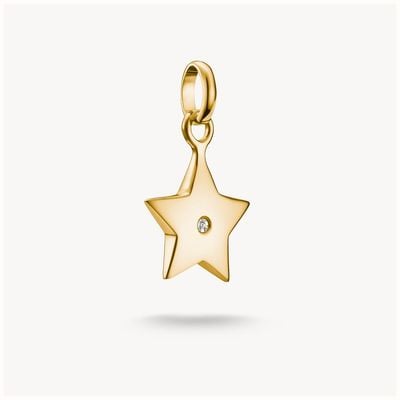Thomas Sabo Charm Pendent Star With White Stone Connect Gold-plated CC1238-414-14