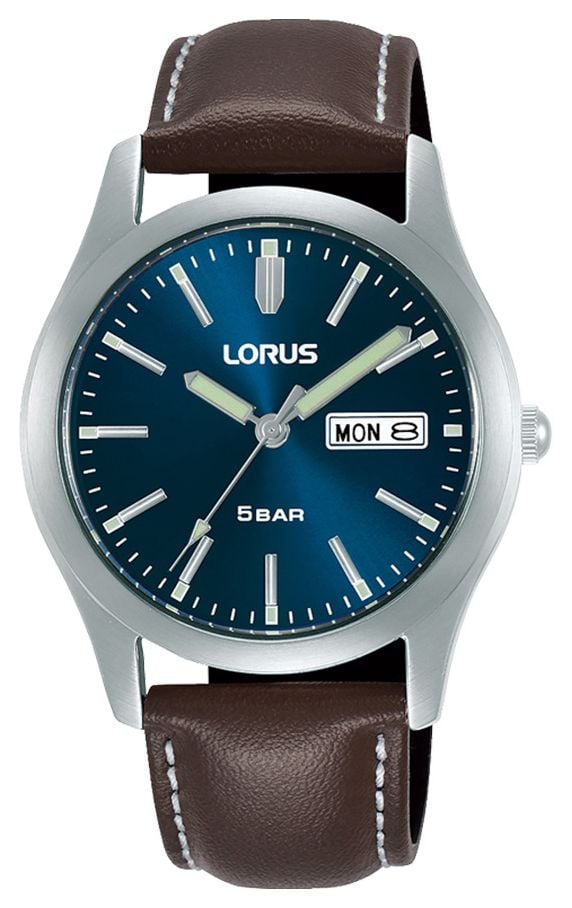 Lorus RXN81DX9 Classic Day/Date (38mm) Dark Blue Sunray Dial Watch