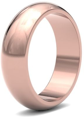James Moore Wedding Rings | 9ct Rose Gold | 6mm | Heavy | D-Shape | AG_6GHD-9R
