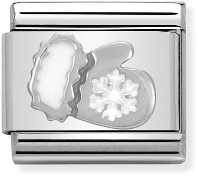 Nomination Classic Glove Snowflake Sterling Silver & Steel Enamel Charm 330204/03