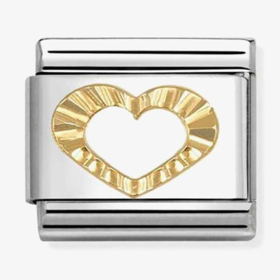 Nomination Classic Symbols Acciaio E Oro 750 Profilo Cuore Diamantato Charm 030149/63