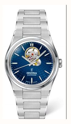 Festina Swiss Made Rivé Open Heart Automatic (40mm) Blue Dial / Stainless Steel Bracelet F20053/2