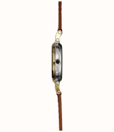 Herbelin Lady H Quartz (26mm) Silver 'Clous de Paris' Guilloché Dial / Brown Leather Strap Watch 17512T1N28GD - alternate view 2
