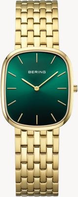 Bering Classic Quartz (26mm) Green Sunray Dial / Gold PVD Stainless Steel Bracelet 12526-738