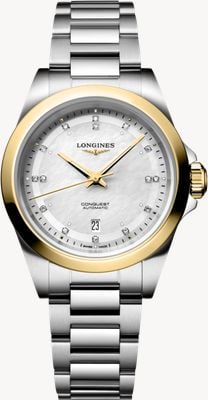 LONGINES Conquest Diamond Automatic 18k (30mm) White Mother-of-Pearl Dial / Stainless Steel Bracelet L33205806