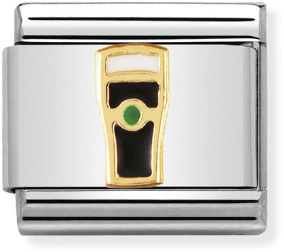 Nomination COMPOSABLE Classic U.K Stainless Steel With Enamel And 18k Gold Guinness 030250/04