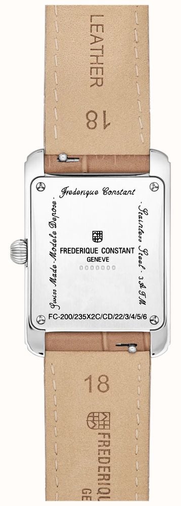 Frederique Constant Carrée Small Seconds (25mm) Light Brown Sunray Dial / Light Brown Leather Strap FC-235BR2C6 - alternate view 3