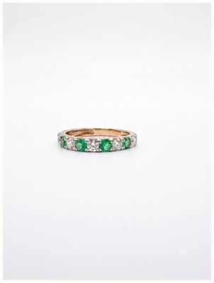 James Moore & Co 9ct Yellow Gold Diamond .50ct Emerald Eternity Ring G40886-6