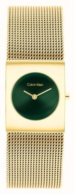 Calvin Klein CK Pulse (21mm) Green Dial / Gold PVD Stainless Steel Mesh Bracelet 25100136