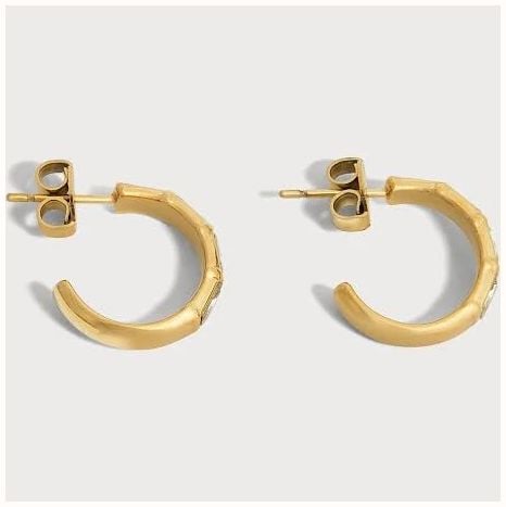 Guess Womens Gold Plated Stainless Steel LES BAGUETTES Earrings UBE06332YG - alternate view 2