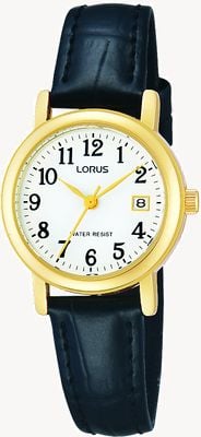 Lorus Classic (26mm) White Dial / Black Leather Strap RH764AX5