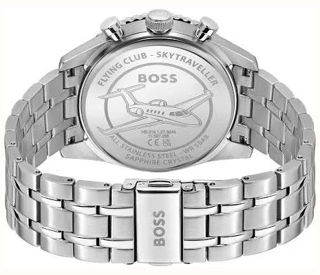 BOSS Mens 43mm Stainless Steel Black Dial Chronograph Skytraveller Pro 1514349 - alternate view 3