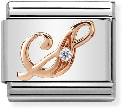 Nomination Classic Letter S 9ct Rose Gold & Steel Charm 430310/19