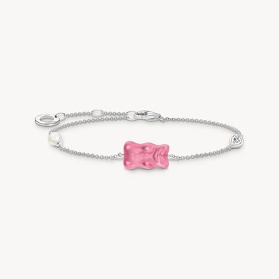 Thomas Sabo Ilver Bracelet With Pink Goldbears, Freshwater Pearl & Zirco A2151-052-9-L19V