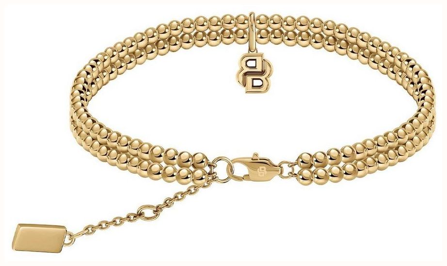 BOSS Jewellery Ladies' Double B Gold Plated Monogram Bead Bracelet 1580869 - alternate view 3