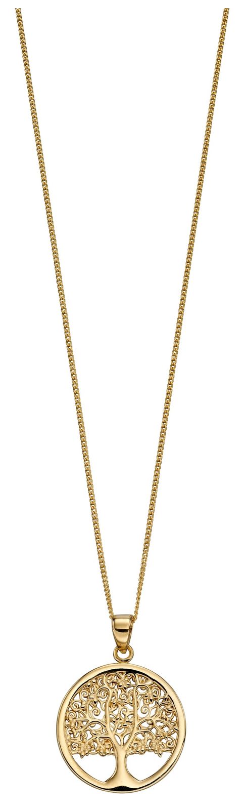 Elements Gold GP2150 9k Yellow Gold Tree Of Life Pendant Jewellery