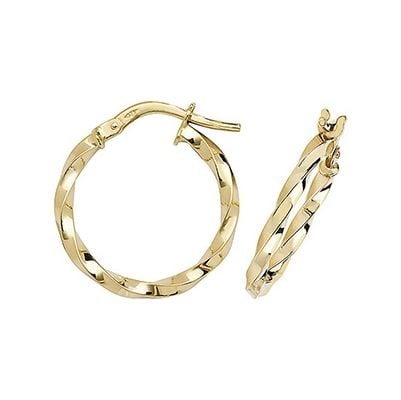 Treasure House ER1008-15 9k Yellow Gold Hoop Earrings 15 mm Jewellery