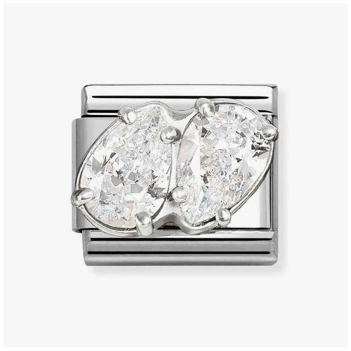 Nomination 330329/09 Classic Silver & Zirconia Double Drop Jewellery
