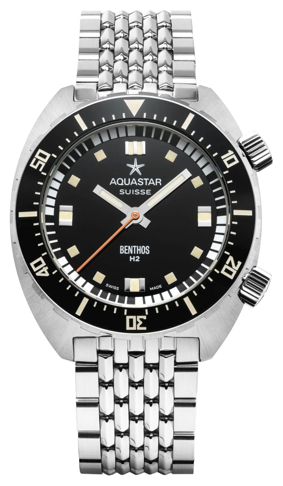 Aquastar BENTHOS-H2-BLACK BRACELET Benthos Heritage II Watch