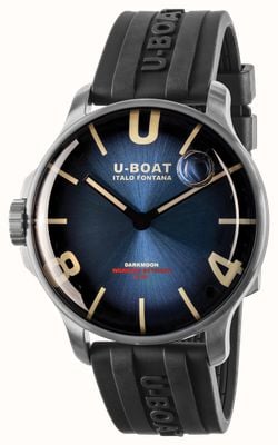U-Boat Darkmoon SS (46.5mm) Imperial Blue Soleil Dial / Black Vulcanised Rubber Strap 8704/E