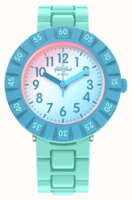 Flik Flak BLUE SPLASH (36.7mm) White Solar Spectrum Dial / Blue Silicone Strap FCSP126