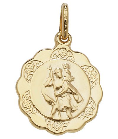 Treasure House PN154 9ct Yellow Gold Filigree St Christopher Jewellery