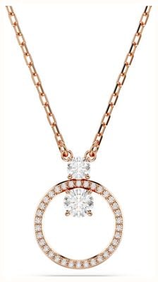 Swarovski Constella Pendant Necklace White Crystals Rose Gold-Tone Plated 5692266