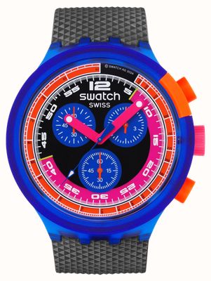 Swatch NEON PARTY TO THE MAX (47mm) Multicoloured Dial / Black Biosourced Material Strap SB06N102