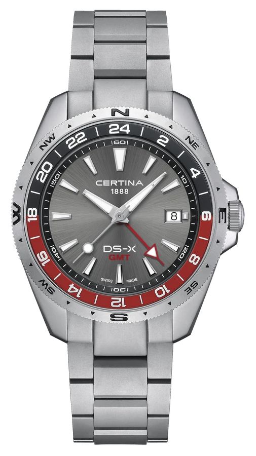 Certina C0474521108101 DS-X Quartz GMT (41mm) Grey Dial / Watch