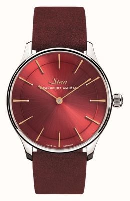 Sinn 1739 Römerberg Limited Edition (39mm) Crimson Red Sunburst Dial / Burgundy Alcantara Strap 1739.015