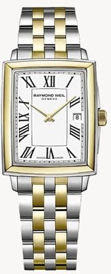 Raymond Weil Toccata Square Quartz (22mm) White Dial / Two-Tone Stainless Steel Bracelet 5925-STP-00300