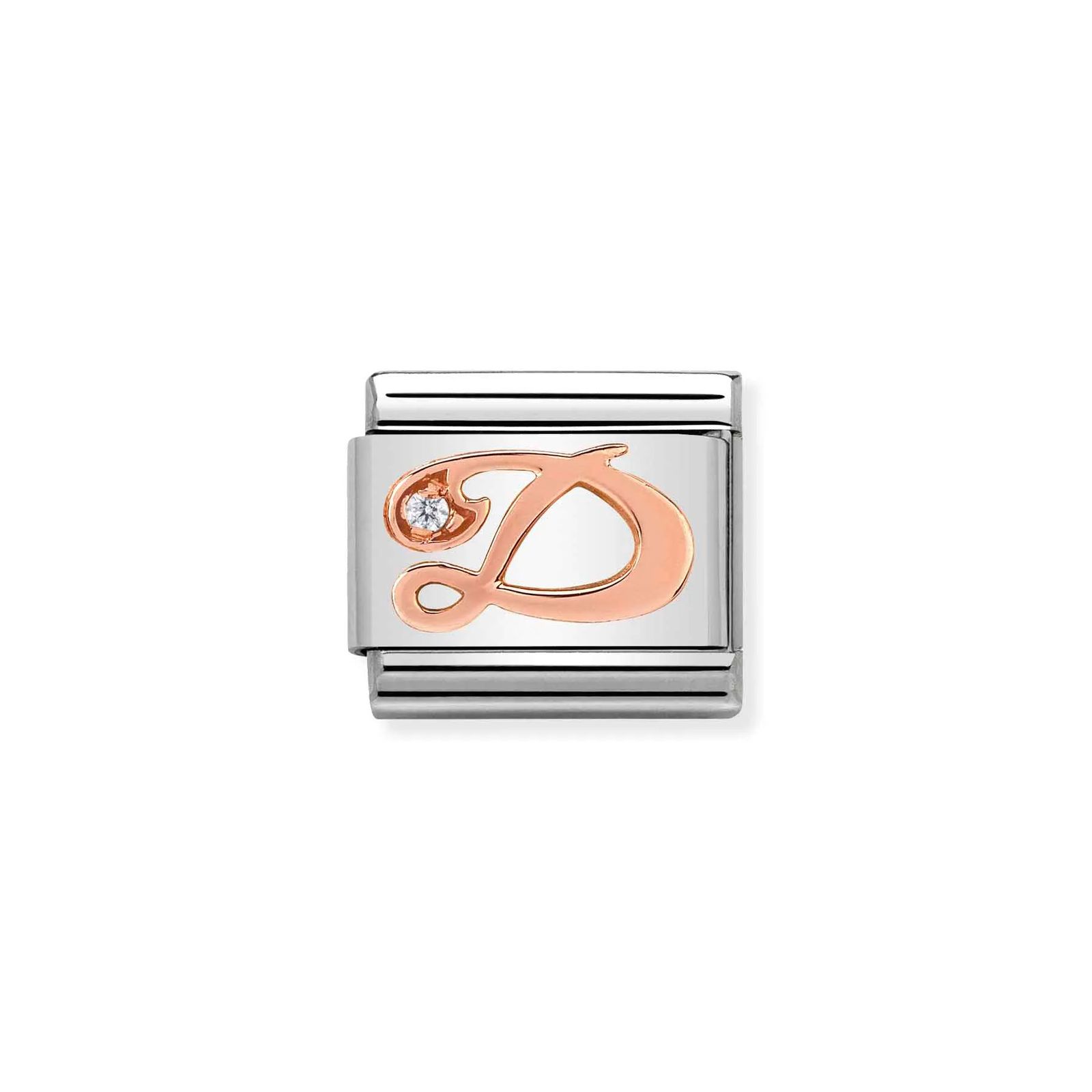 Nomination 430310/04 Classic Letter D 9ct Rose Gold & Steel Jewellery