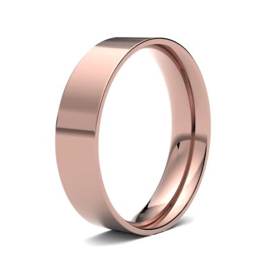 James Moore Wedding Rings | 18ct Rose Gold | 5mm | Light | Flat Court | AG_5LLE-18R