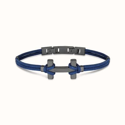 Herbelin Amarrage Bracelet - Navy Blue Nylon And Sandblasted Titanium (19 + 2cm) BH24TDBM L