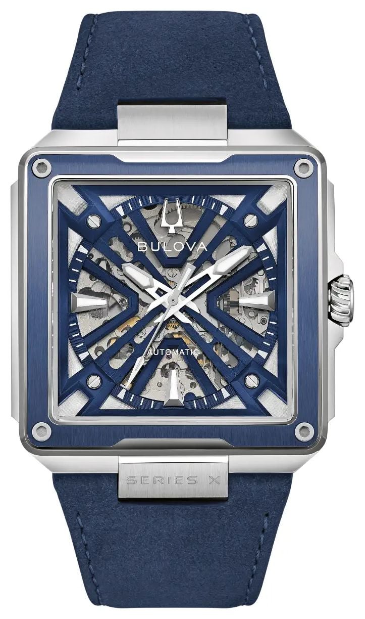 Bulova 98A342 Series X Automatic (41mm) Blue Skeleton Dial Watch