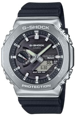 Casio G-Shock Metal Covered 2100 (44.4mm) Black Hybrid Dial / Black Bio-Based Resin Strap GBM-2100-1AER
