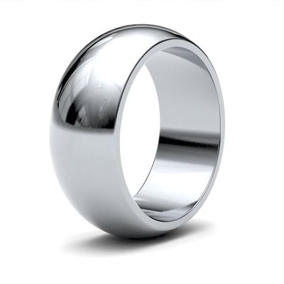 James Moore Wedding Rings | 9ct White Gold | 8mm | Heavy | D-Shape | AG_8LHD-9W