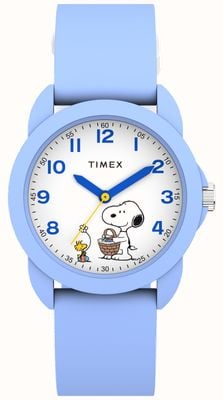 Timex x Peanuts Youth Spring (30mm) White Dial / Pale Blue Silicone Strap TW2Y51100