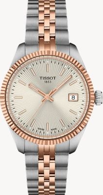 Tissot Ballade Quartz (34mm) Silver Sunray Dial / Two-Tone Stainless Steel Bracelet T1562102203101