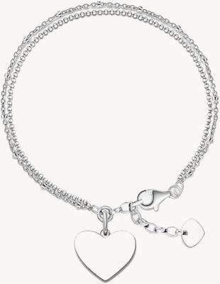 Thomas Sabo Double Row Engravable Bracelet Heart Silver LBA0102-001-12-L19,5V