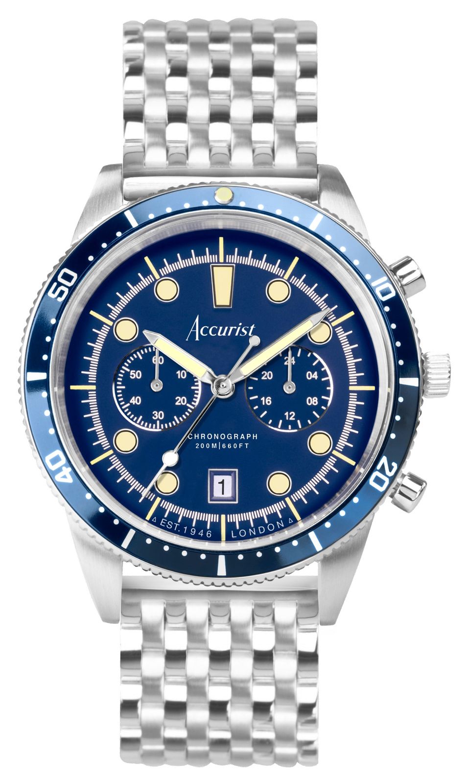 Accurist 72004 Men's Dive Chronograph (42mm) Blue Dial / Watch