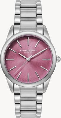 Olivia Burton Glowful (34mm) Fuchsia Dial / Stainless Steel Bracelet 24000237