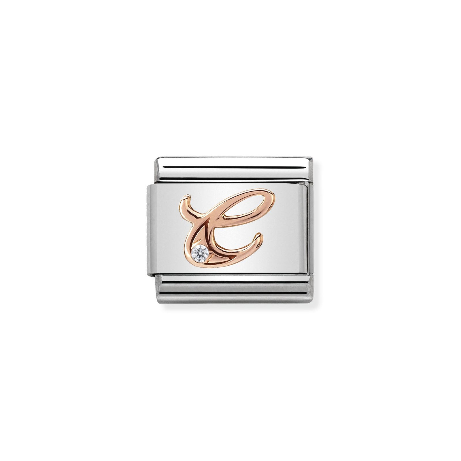 Nomination 430310/03 Classic Letter C 9ct Rose Gold & Steel Jewellery