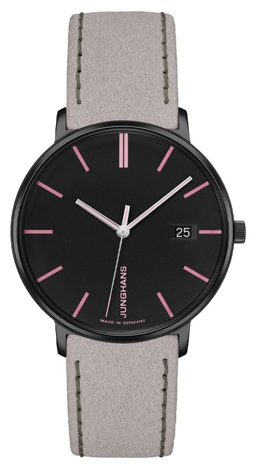 Junghans 47/4256.00 FORM Damen | Black Dial | Grey Leather Watch