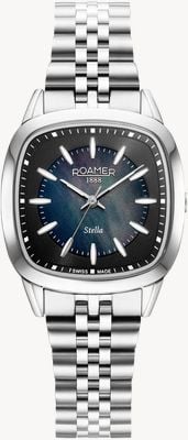 Roamer Stella Quartz (32.5mm) Black Mother-of-Pearl Dial / Stainless Steel Bracelet 966847 41 80 20
