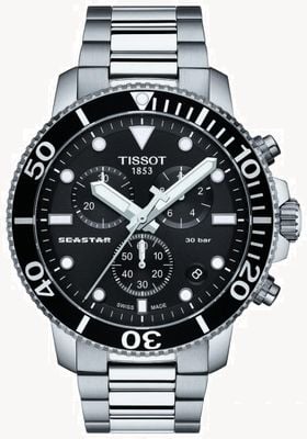 Tissot Men's Seastar 1000 Quartz Chronograph Black/Stainless Steel Watch T1204171105100